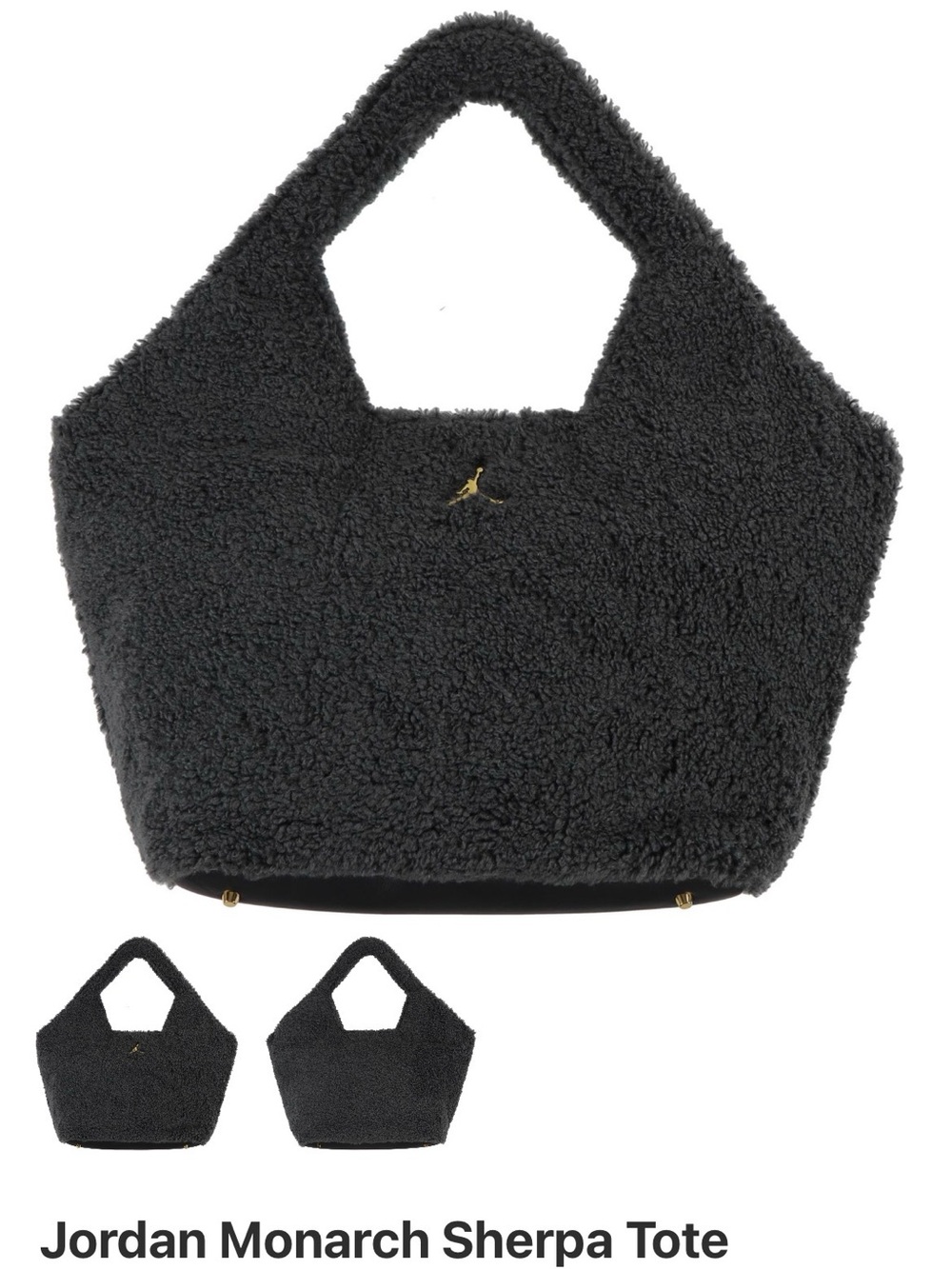 Jordan Sherpa Tote Bag - Black with Gold Accent